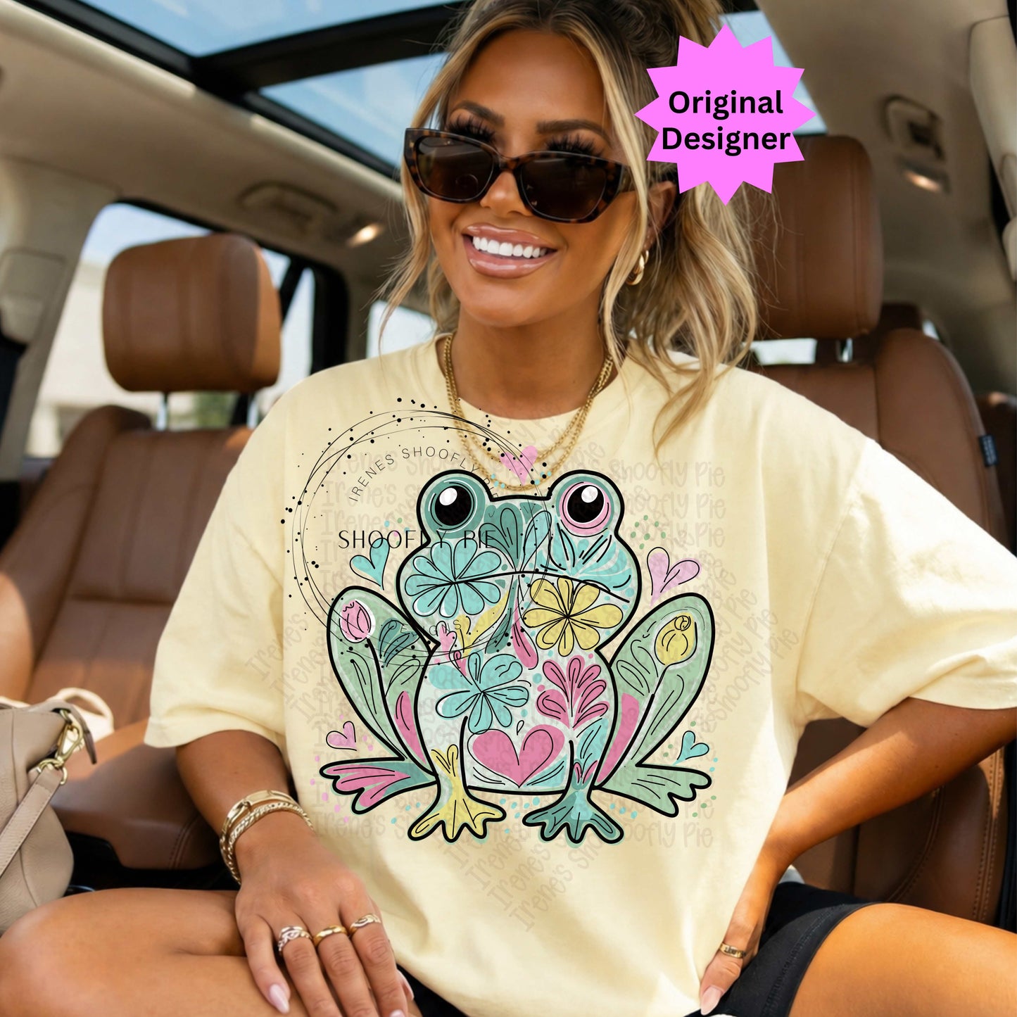 Toad-ally Cute Floral Frog PNG