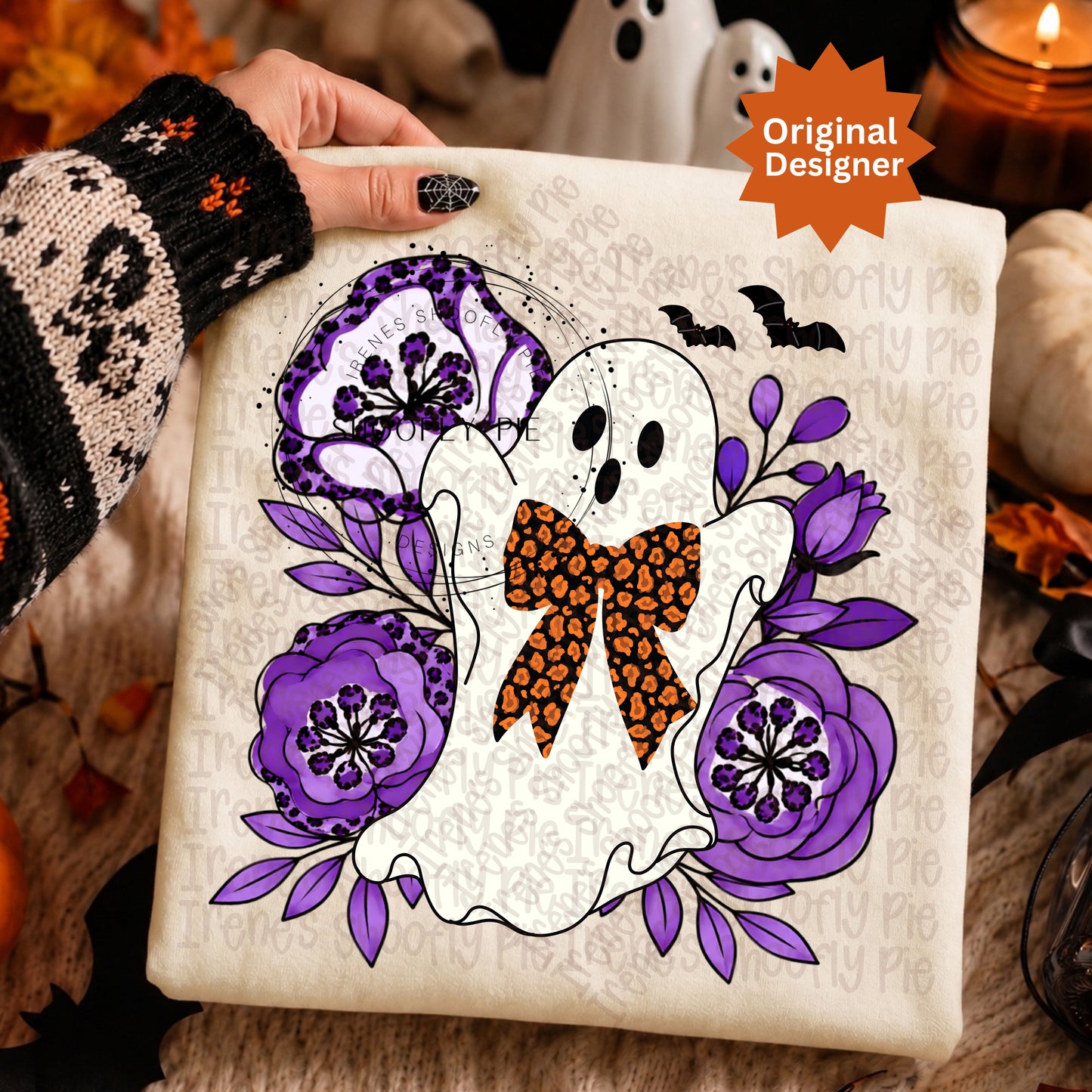 Halloween Floral Ghost png