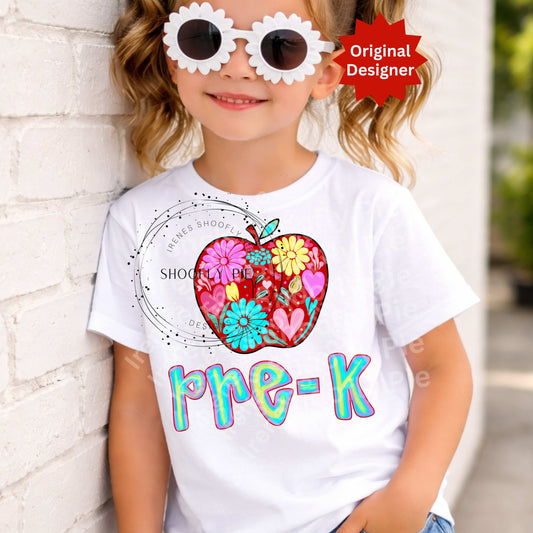 Back To School Pre-K Floral PNG