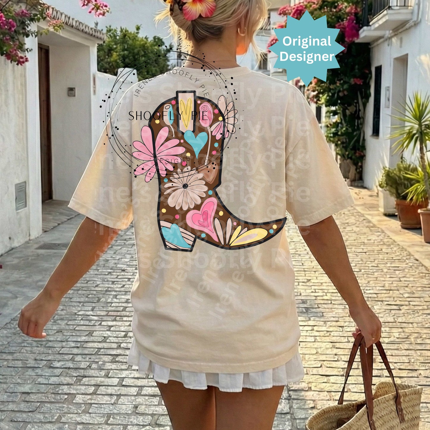 Floral Cowgirl Boot PNG