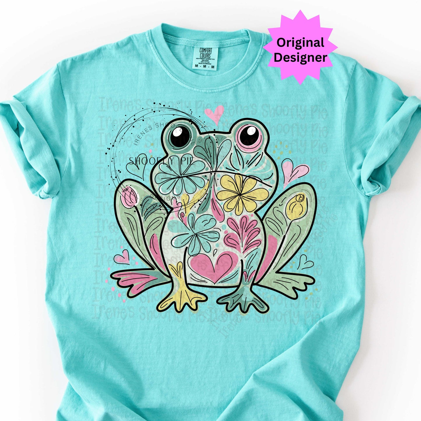 Toad-ally Cute Floral Frog PNG