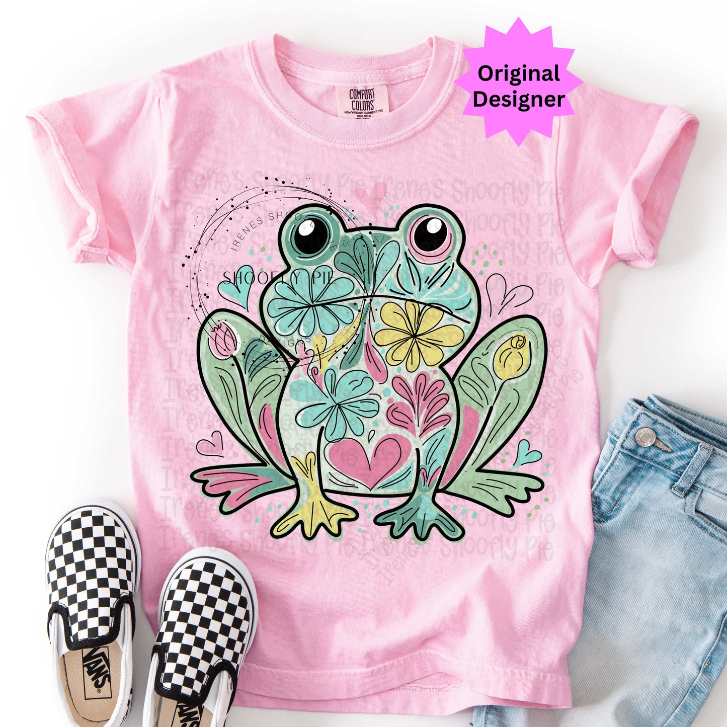 Toad-ally Cute Floral Frog PNG