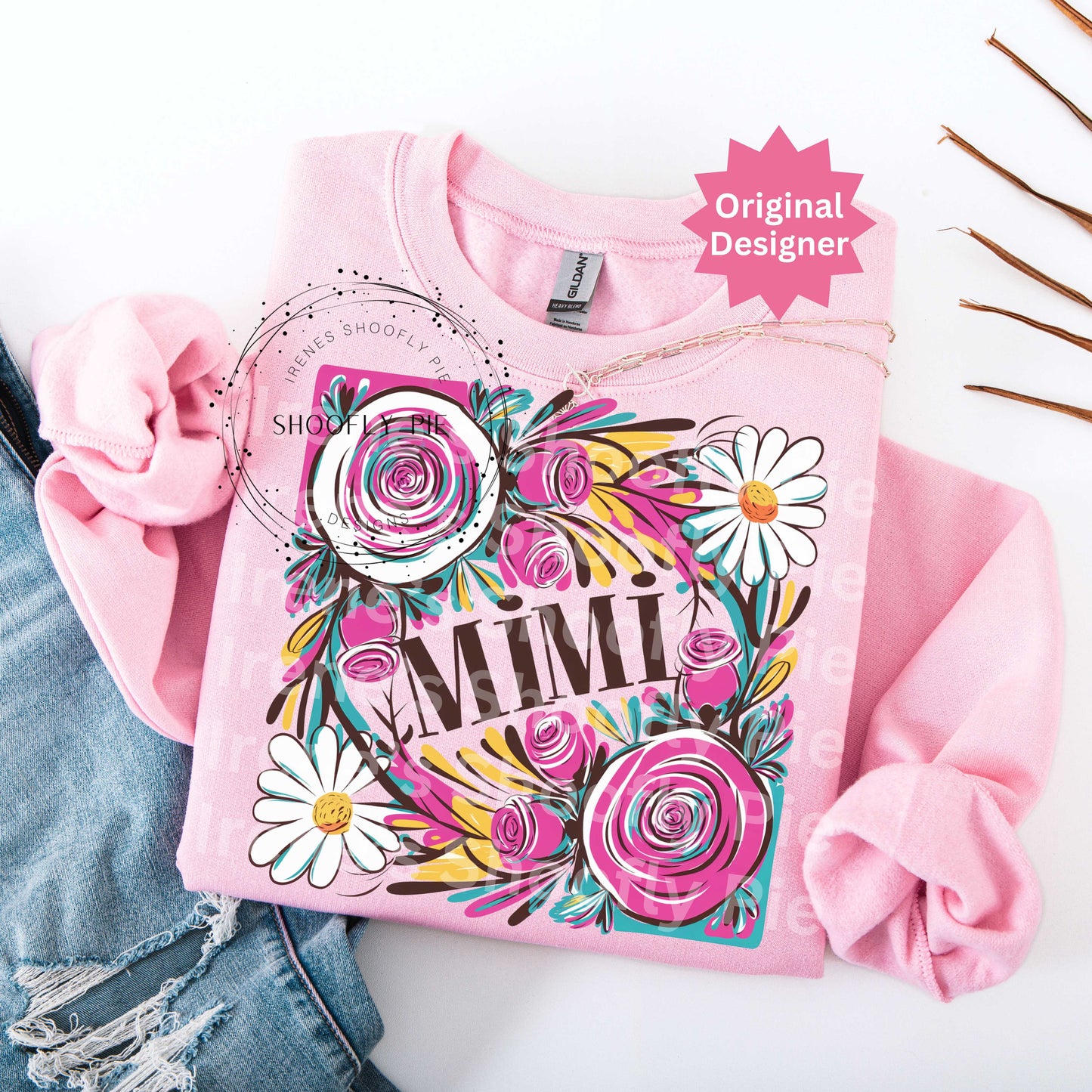 Mimi PNG, Floral Grandmother Mother's Day PNG