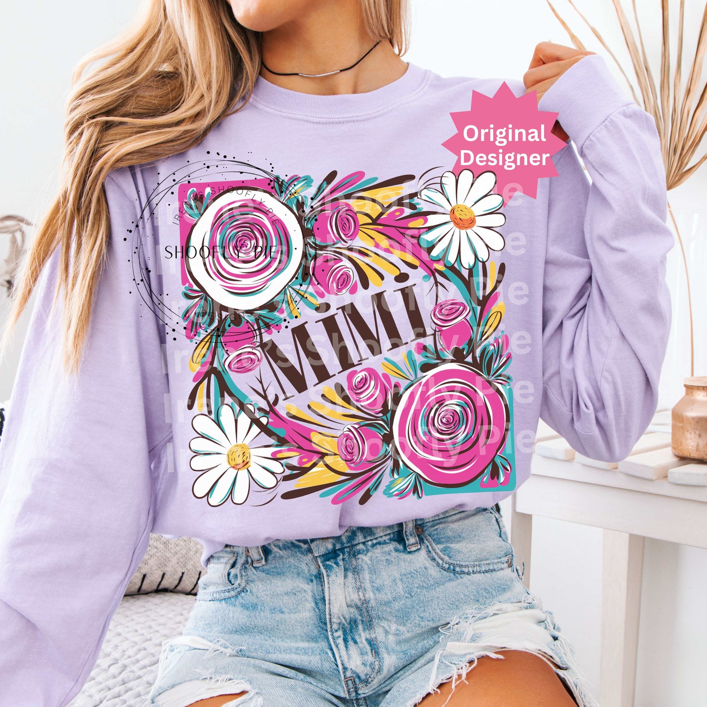 Mimi PNG, Floral Grandmother Mother's Day PNG