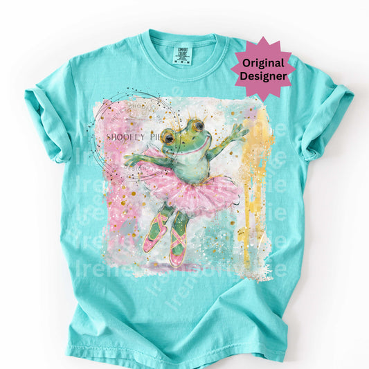 Hand Painted Girly Frog in Tutu PNG