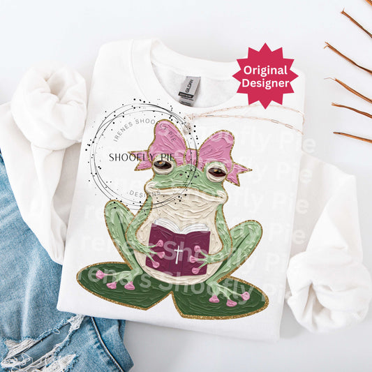 Coquette Christian Frog T-shirt Png