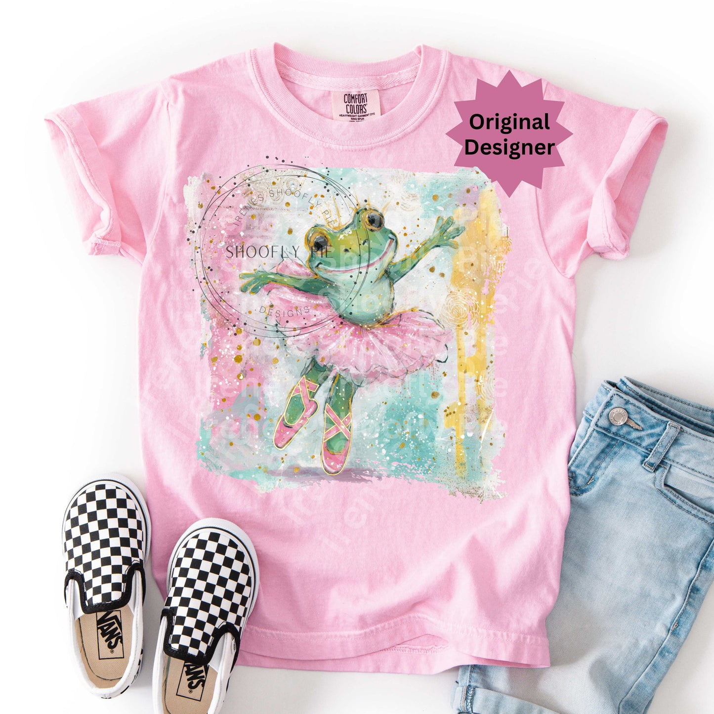 Hand Painted Girly Frog in Tutu PNG