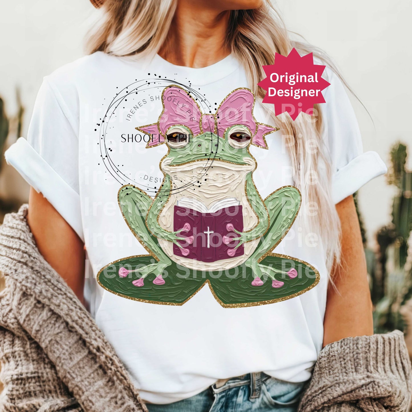 Coquette Christian Frog T-shirt Png