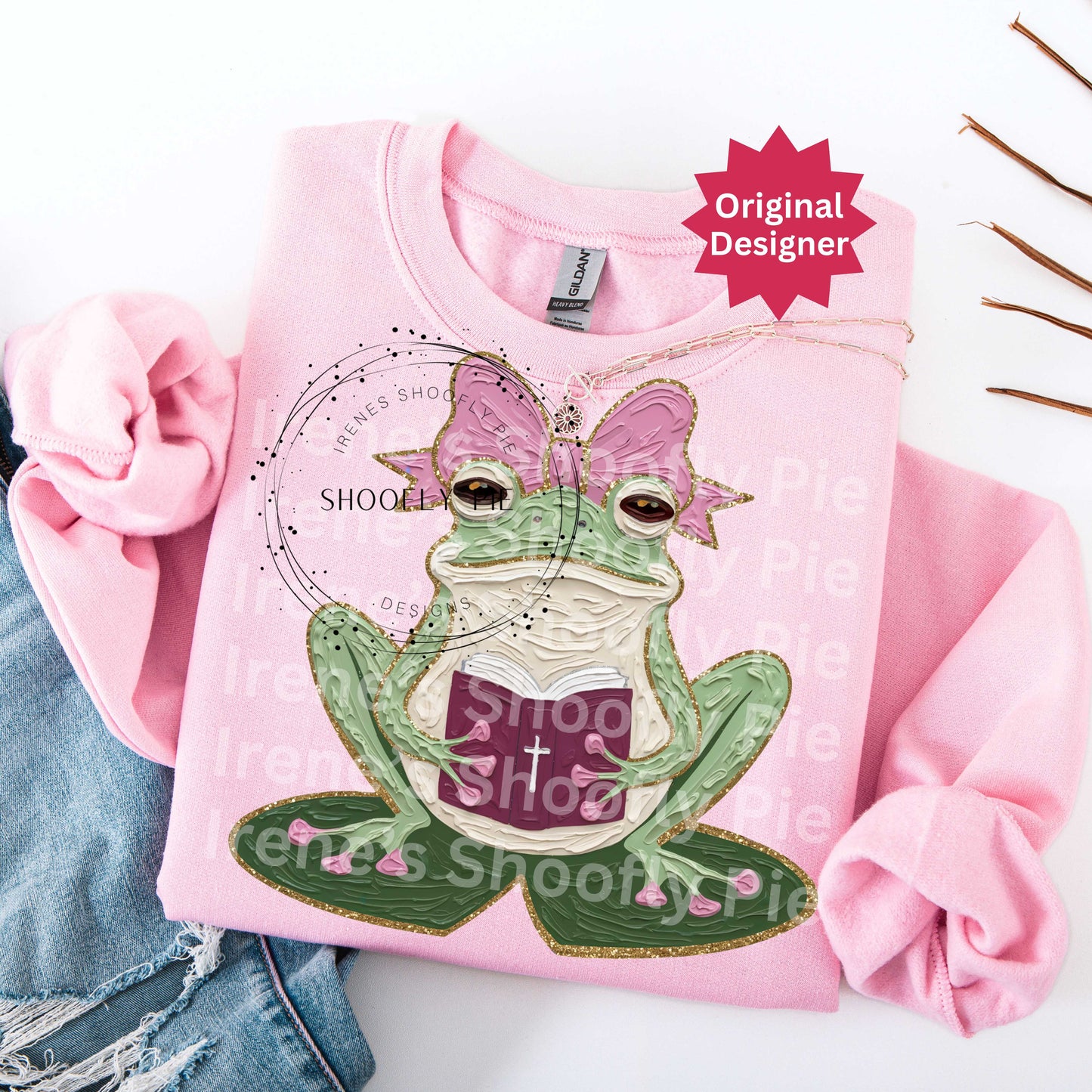 Coquette Christian Frog T-shirt Png