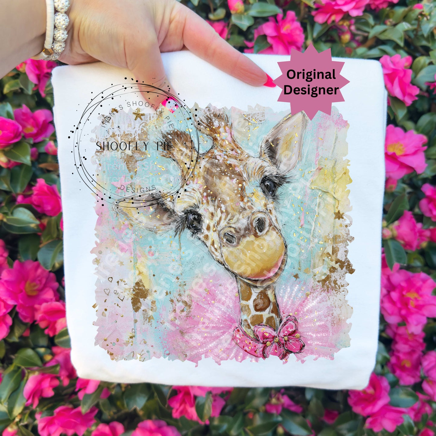 Hand Painted Girly Giraffe PNG