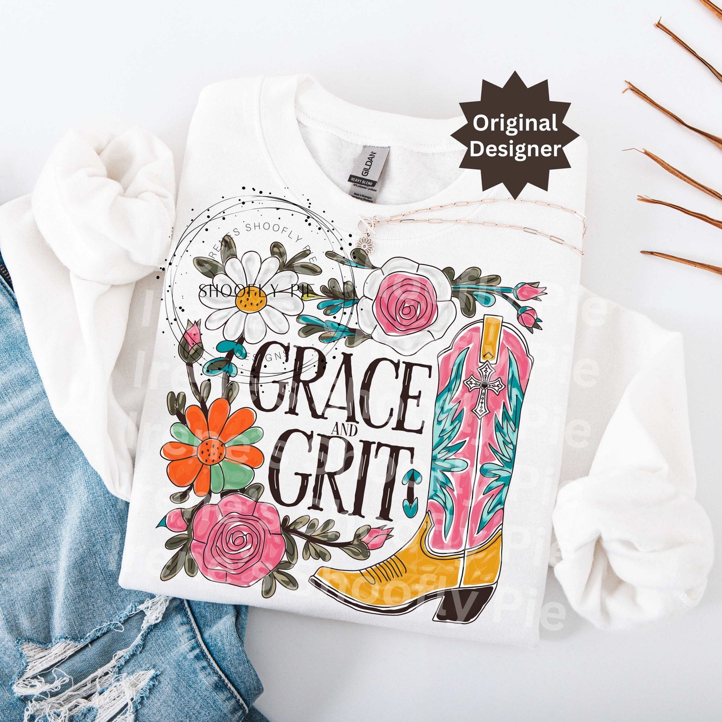 Christian Western Grace and Grit PNG