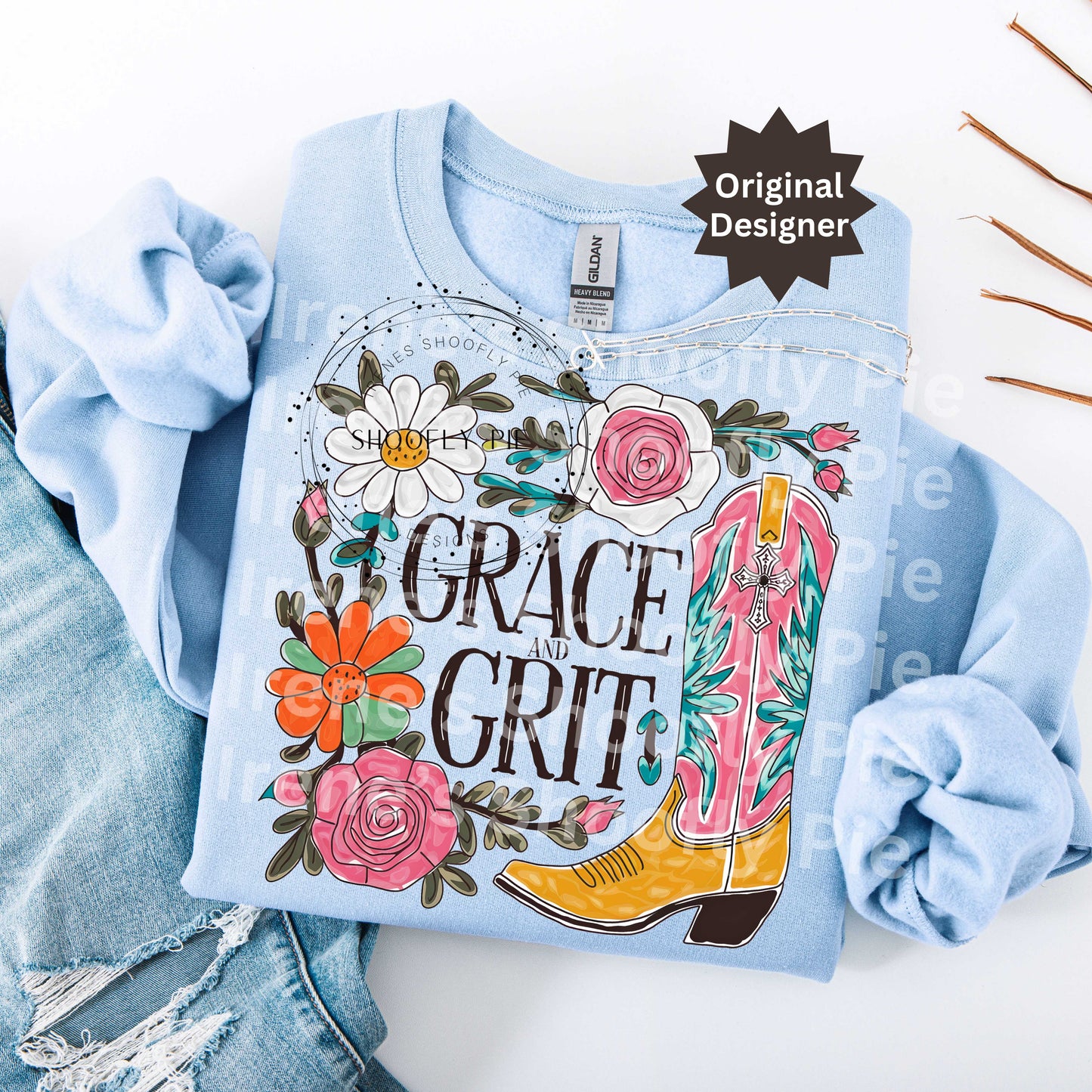 Christian Western Grace and Grit PNG