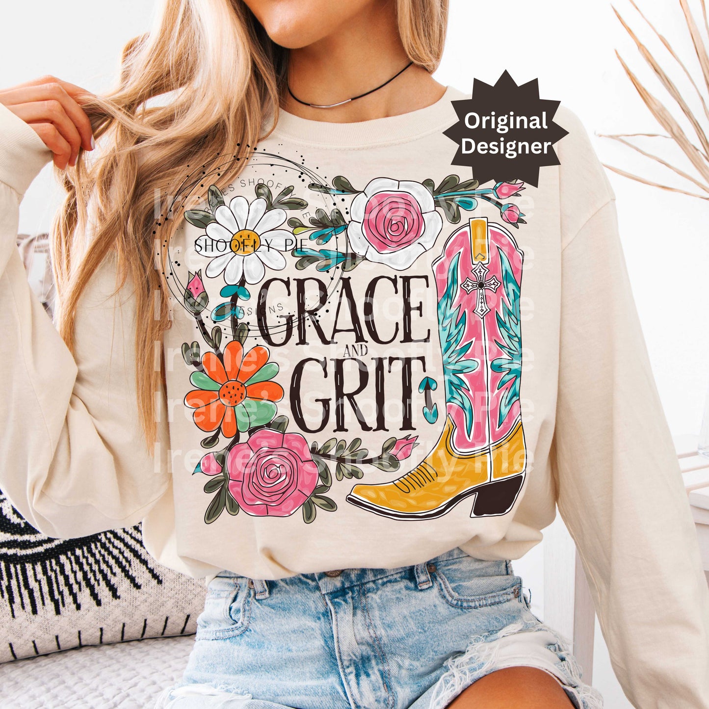 Christian Western Grace and Grit PNG