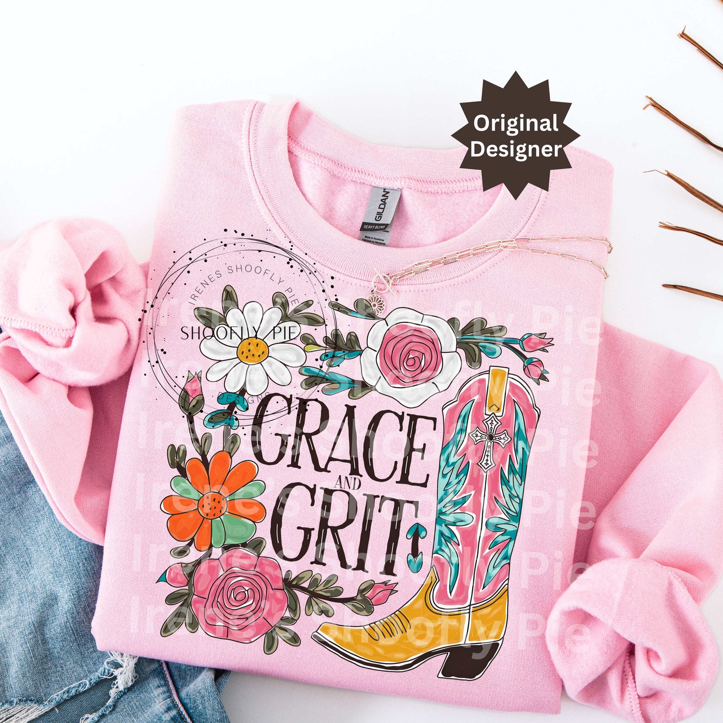 Christian Western Grace and Grit PNG