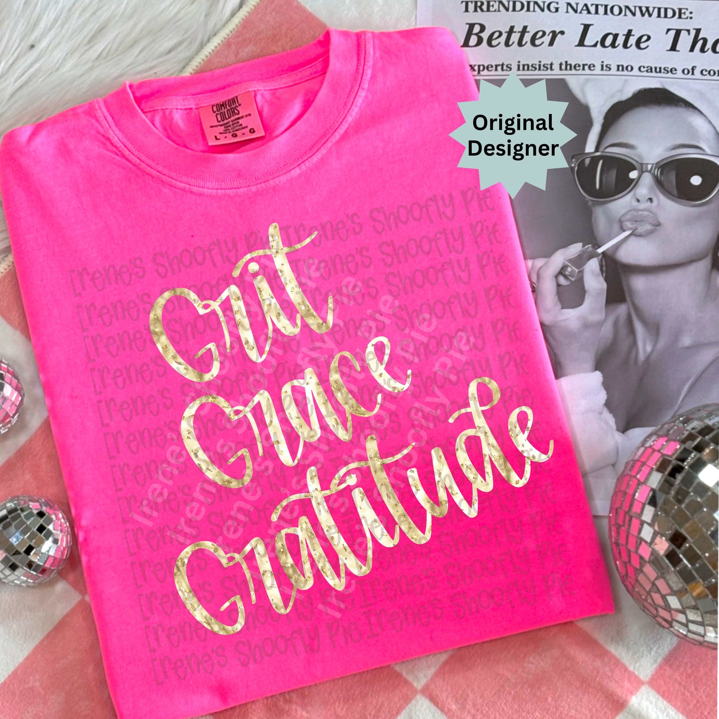 Grace Grit Gratitude t-shirt PNG