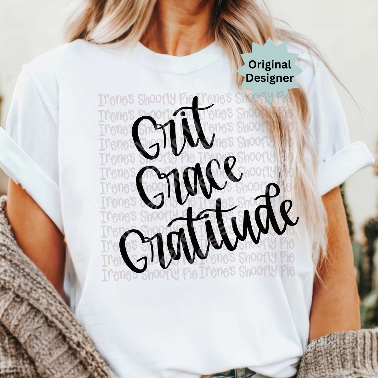 Grace Grit Gratitude t-shirt PNG