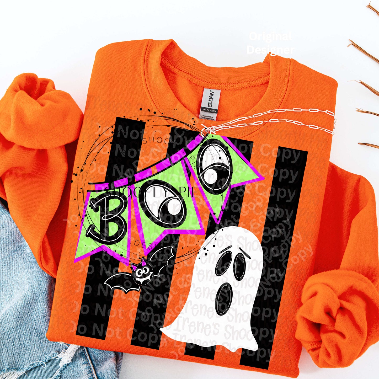 Preppy Halloween Boo PNG