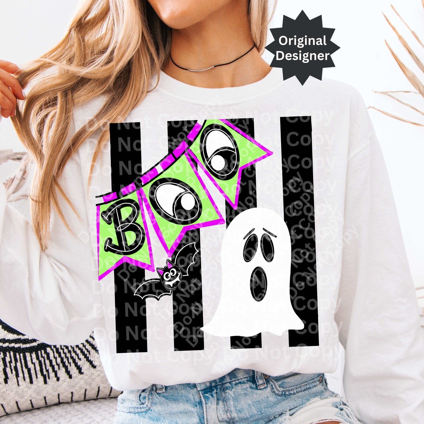 Preppy Halloween Boo PNG