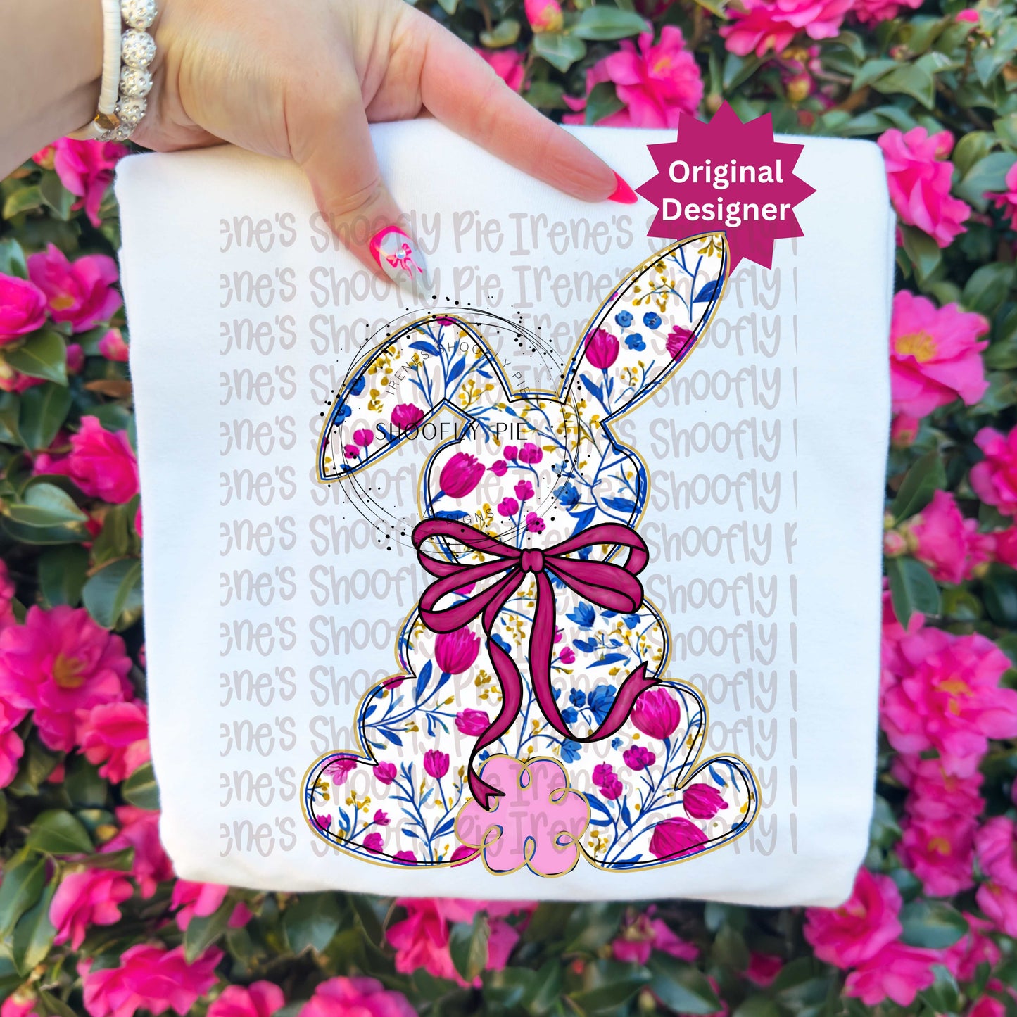 Hand Drawn Coquette Floral Rabbit PNG