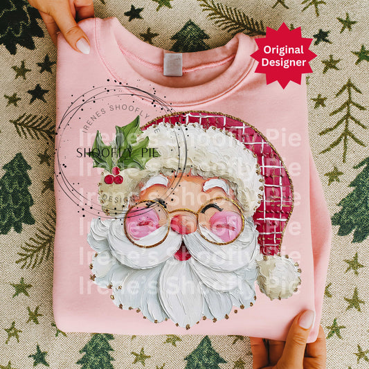 Christmas Santa Shirt Png, Hand Painted Christmas Santa Png