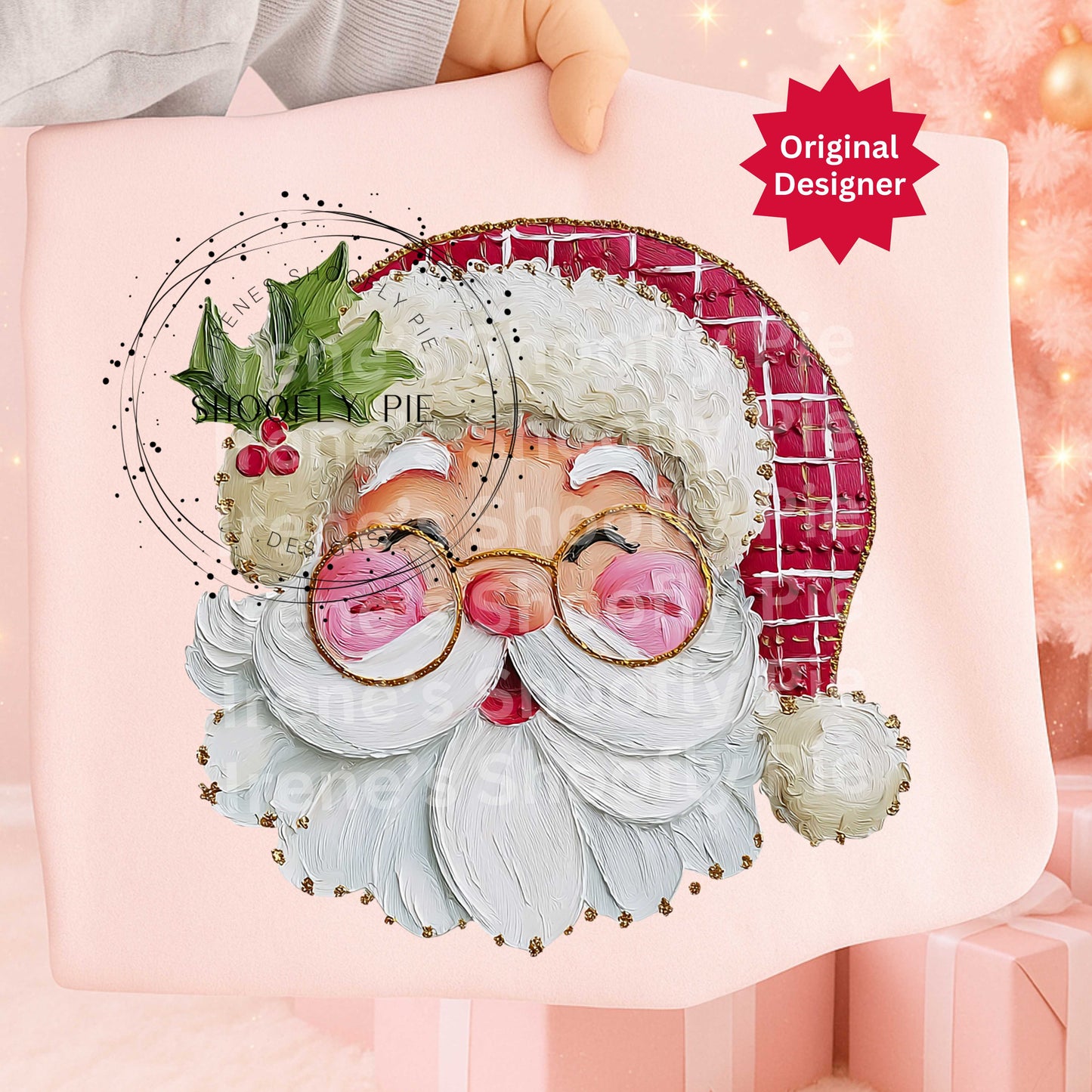 Christmas Santa Shirt Png, Hand Painted Christmas Santa Png