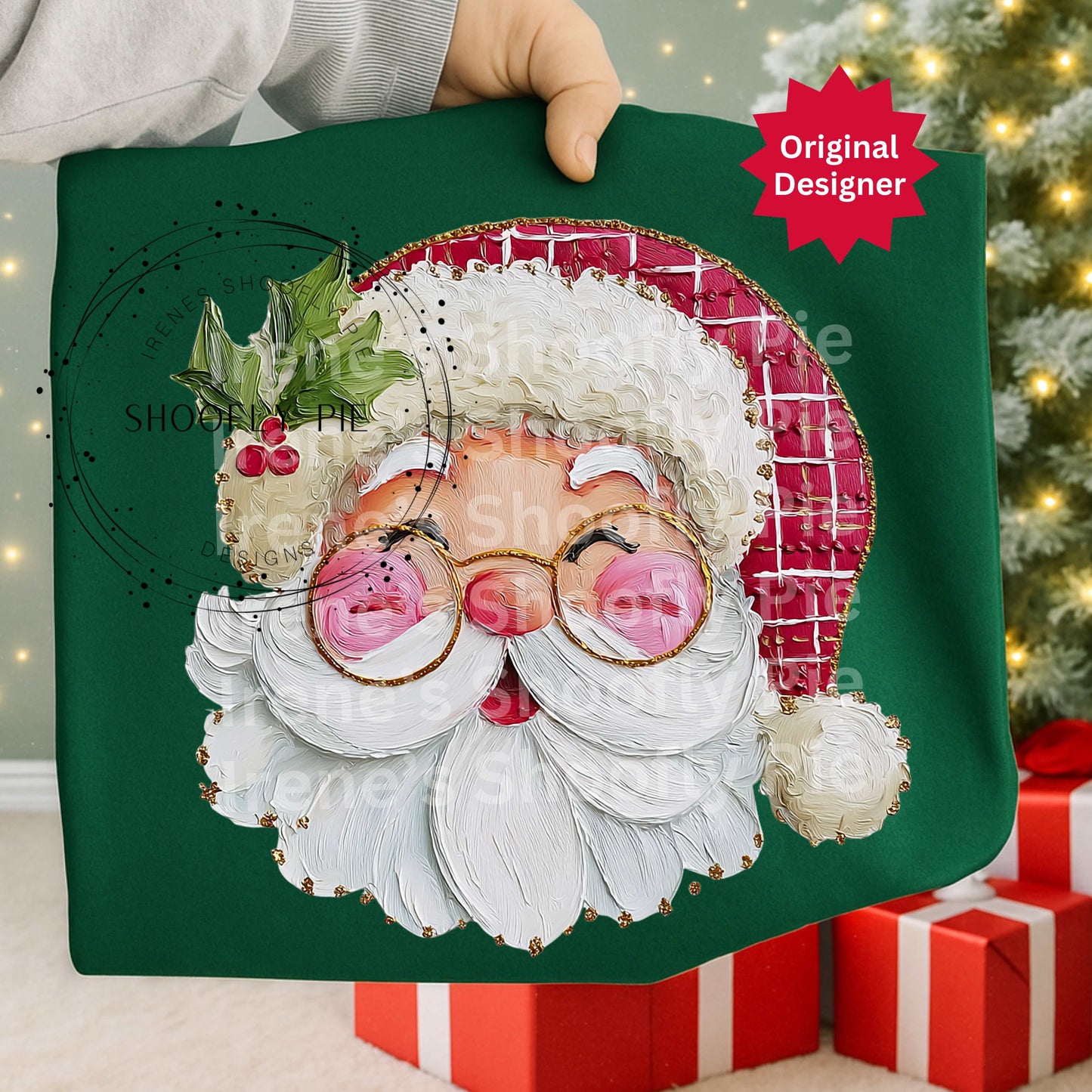Christmas Santa Shirt Png, Hand Painted Christmas Santa Png