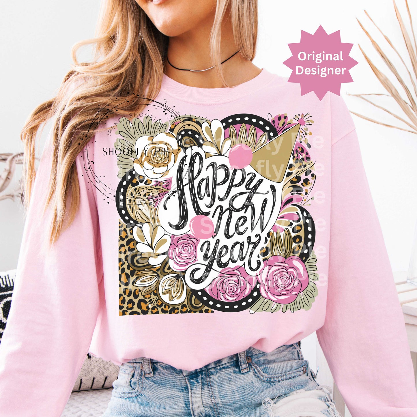 Happy New Year PNG, Pink Coquette New Year Png