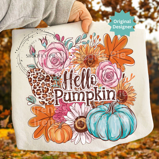 Fall Hello Pumpkin PNG