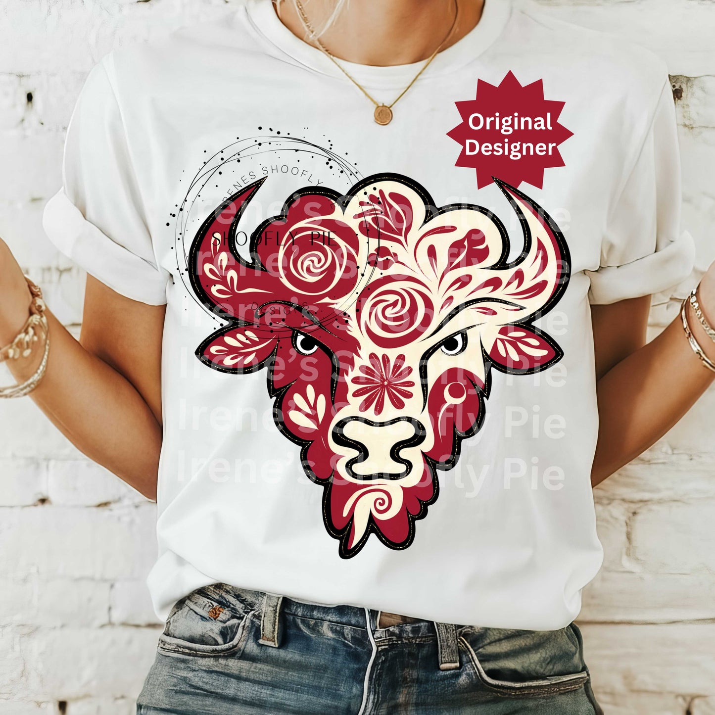 Team Sports Mascot Bison Crimson and Cream PNG