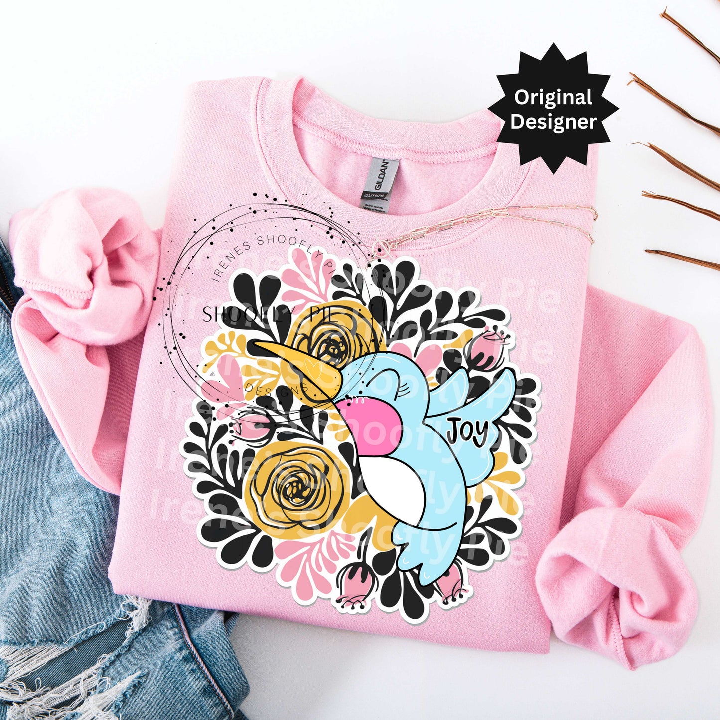 Floral Spring Hummingbird PNG