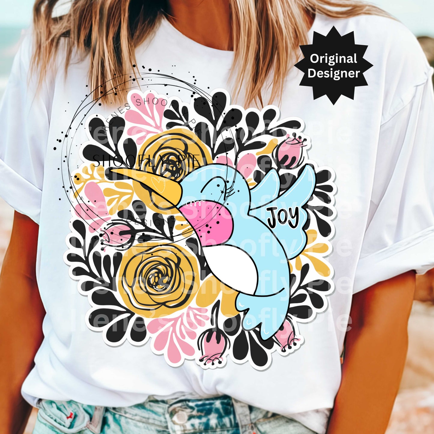 Floral Spring Hummingbird PNG