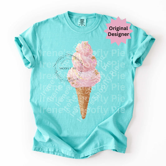 Glitter Pink Ice Cream Cone