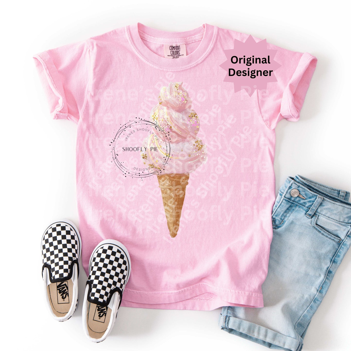 Glitter Pink Ice Cream Cone