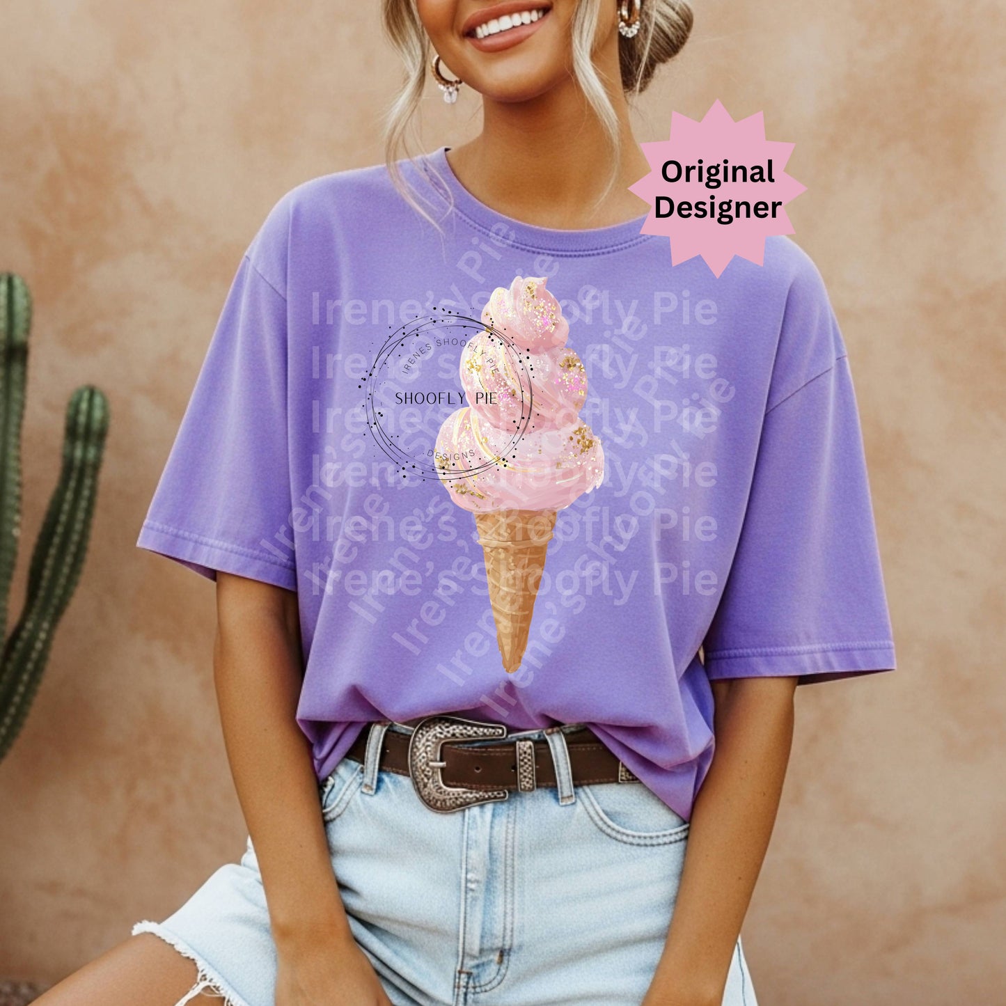 Glitter Pink Ice Cream Cone