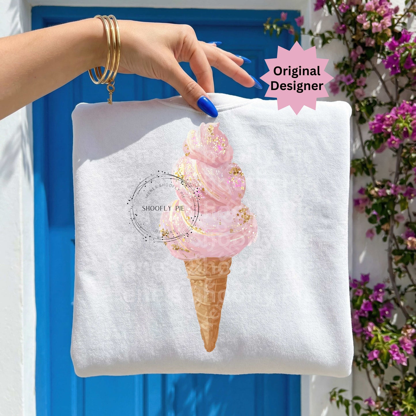 Glitter Pink Ice Cream Cone