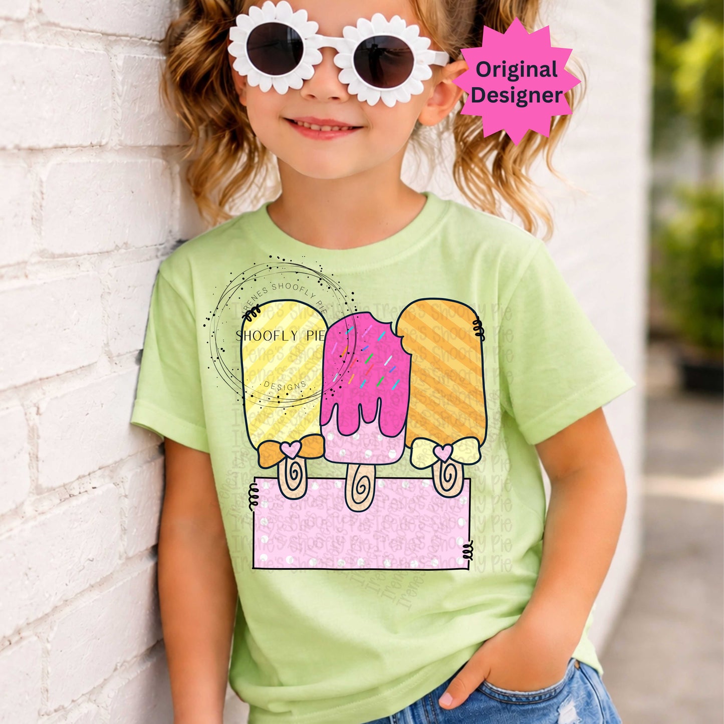 Ice Cream Name Tag for Little Girls PNG
