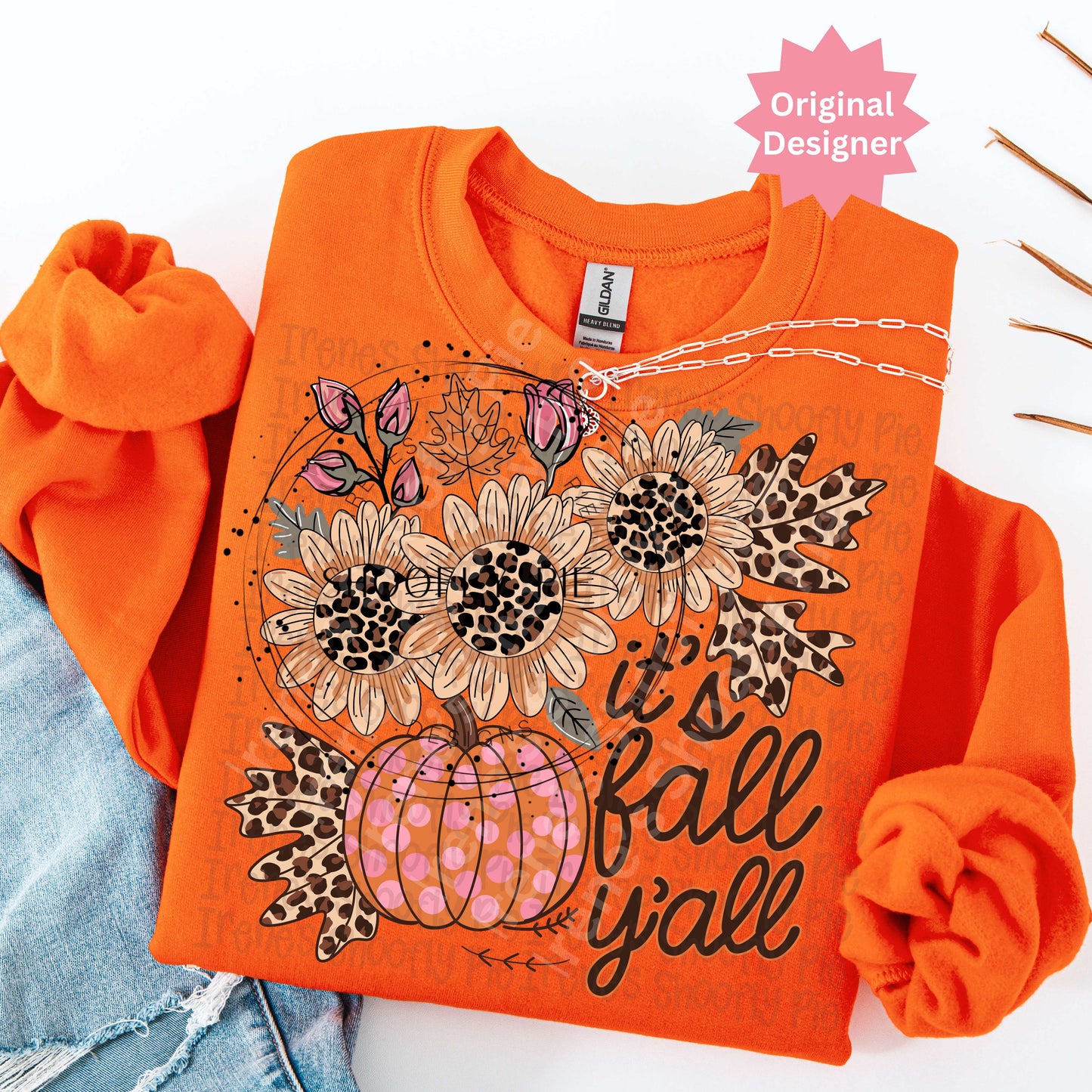Floral It's Fall Y'all PNG