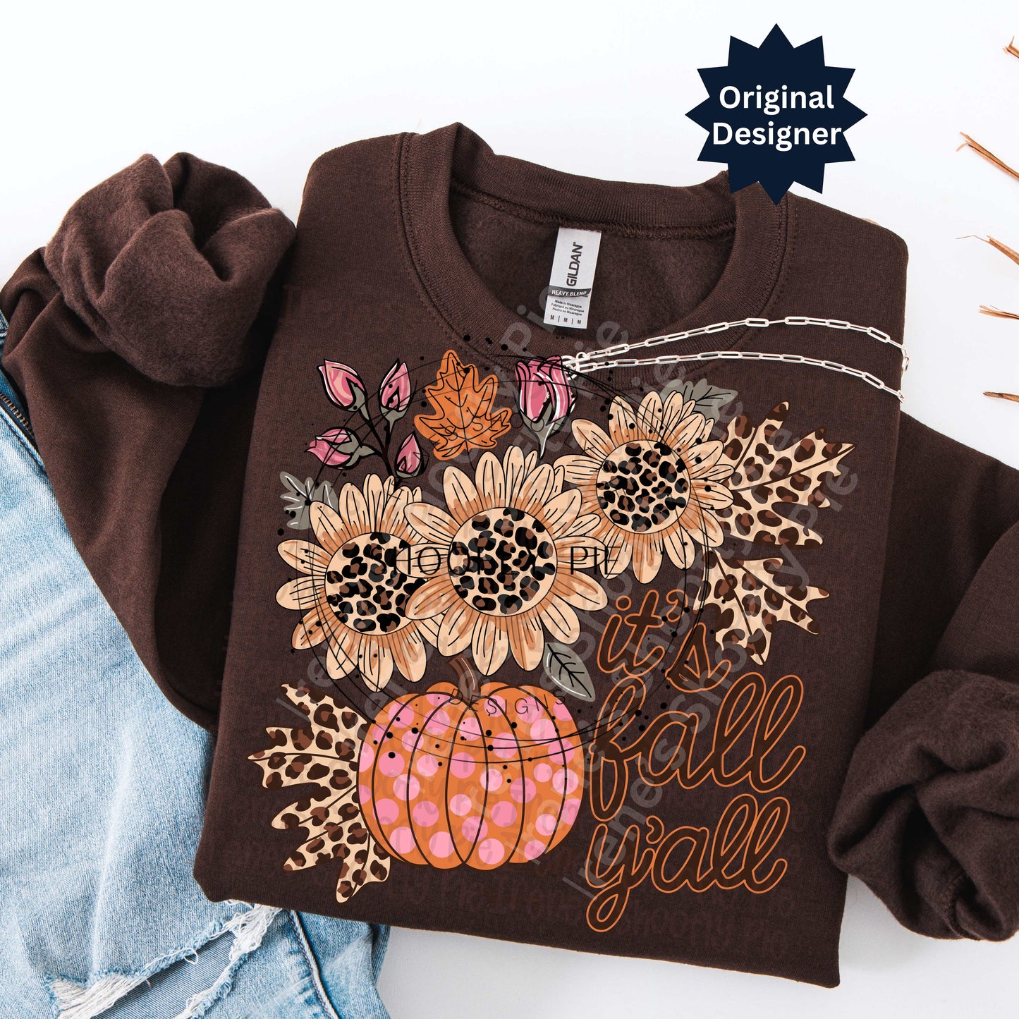 Floral It's Fall Y'all PNG