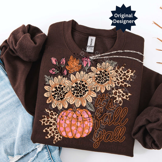 Floral It's Fall Y'all PNG