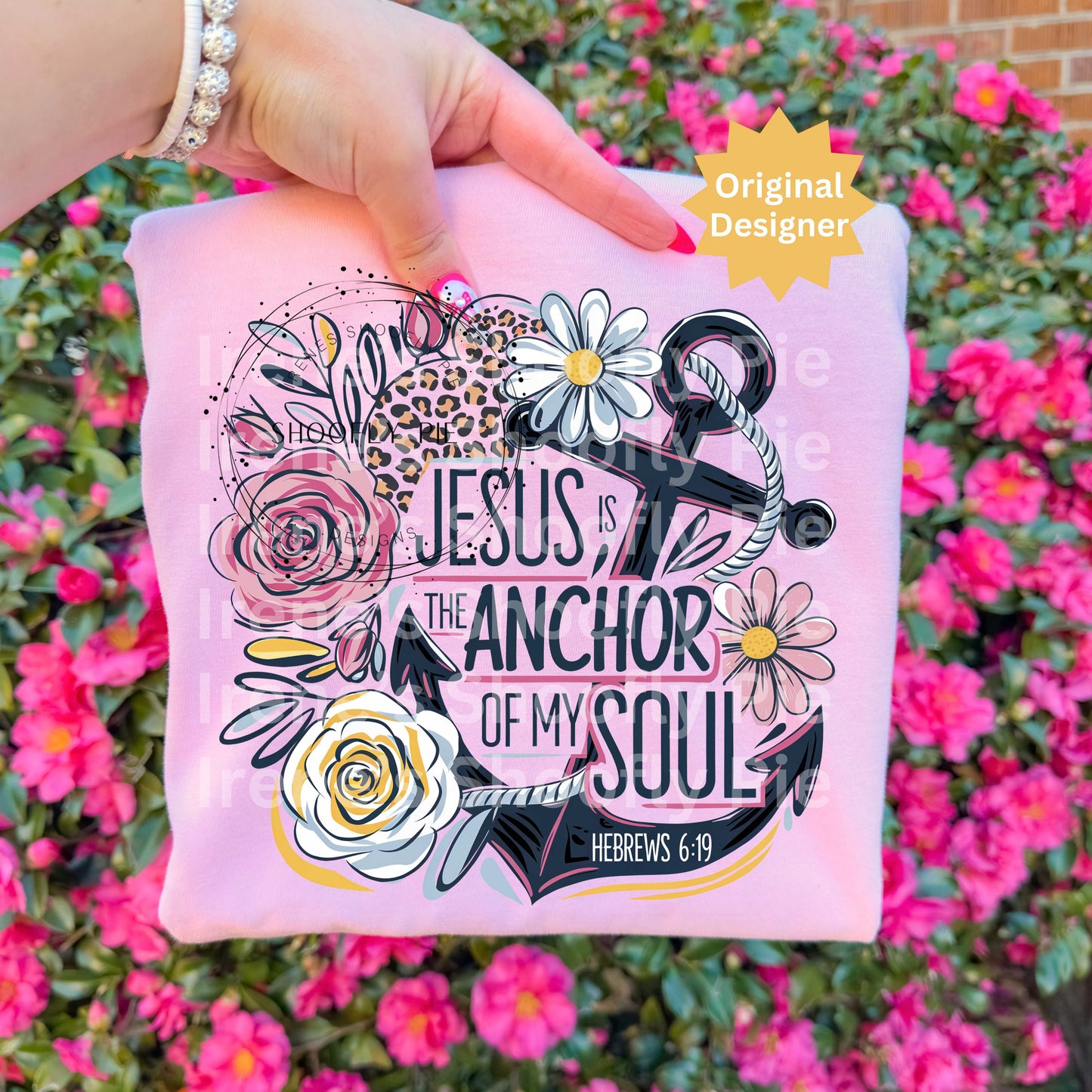 Jesus Is The Anchor Of My Soul PNG - Floral Christian Bible Verse T-shirt Design