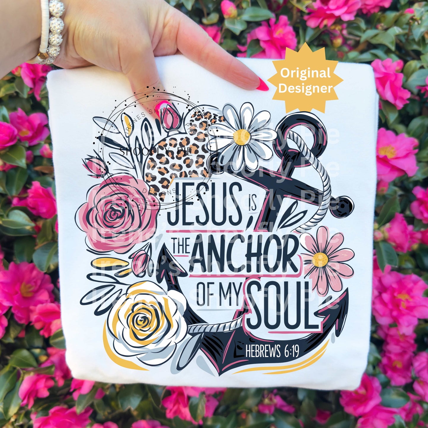 Jesus Is The Anchor Of My Soul PNG - Floral Christian Bible Verse T-shirt Design