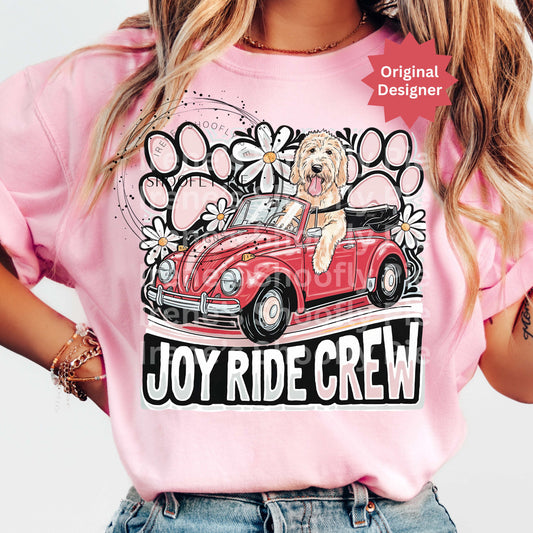 Joy Ride Crew PNG, Dog Lover Tshirt Design Png