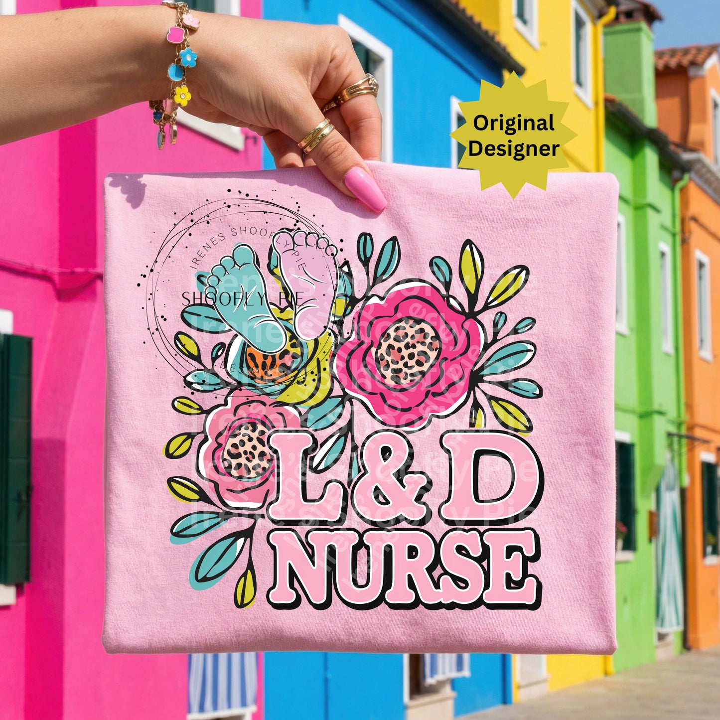 Floral Labor and Delivery Nurse PNG