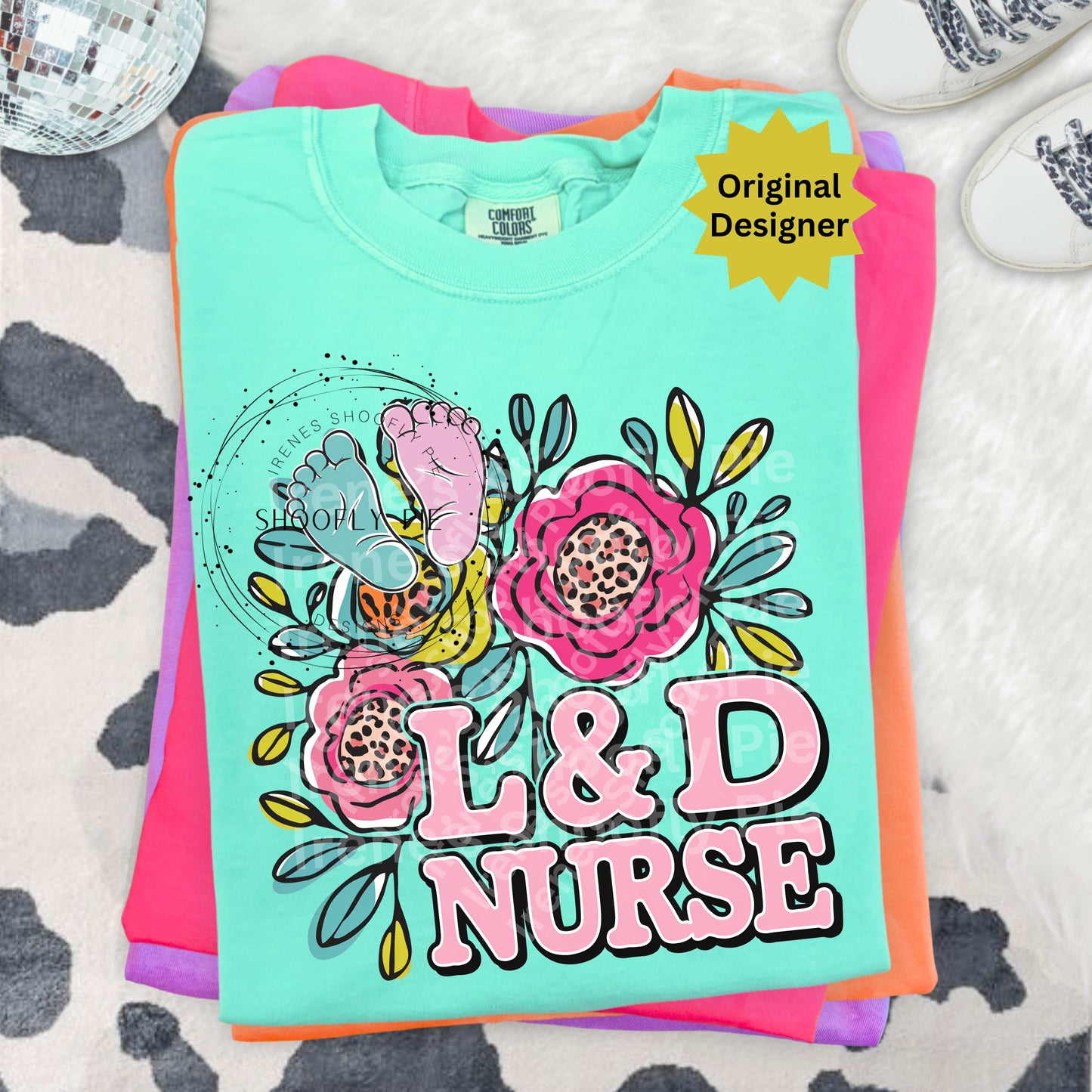 Floral Labor and Delivery Nurse PNG