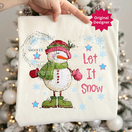 Let It Snow Png, Winter Snowman Png