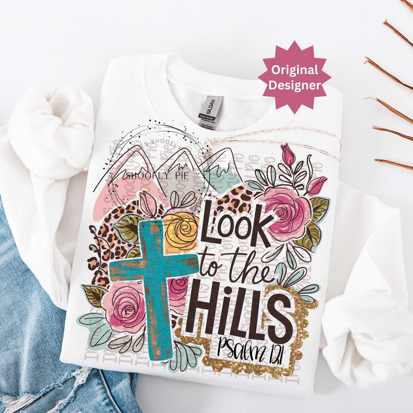 Look to The Hills Christian Bible Verse PNG
