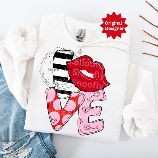Valentine's Day Love PNG - Love Stack T-shirt Design PNG