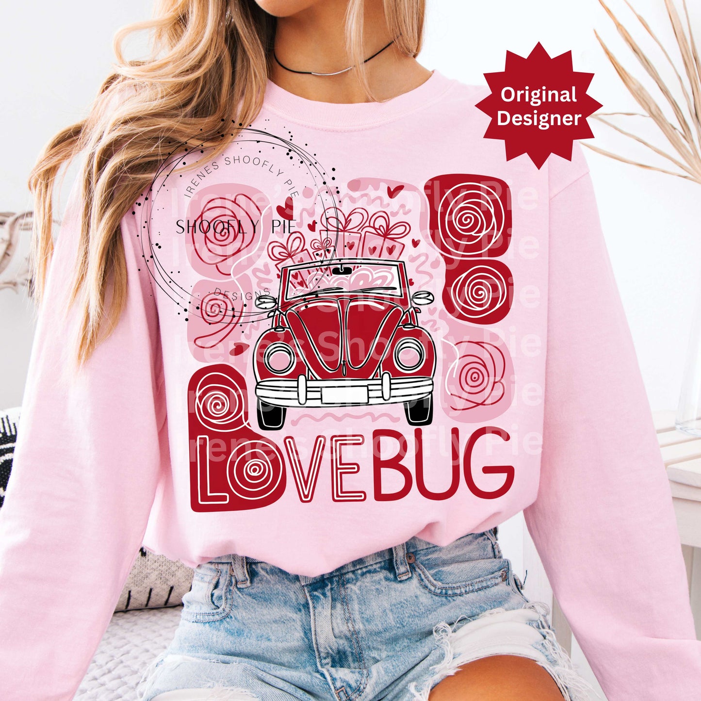 Love Bug Valentine's Day PNG, Preppy Valentine's T-shirt Design