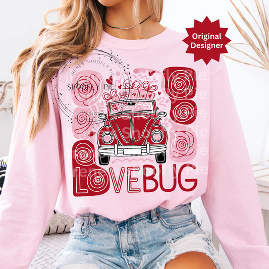 Love Bug Valentine's Day PNG, Preppy Valentine's T-shirt Design