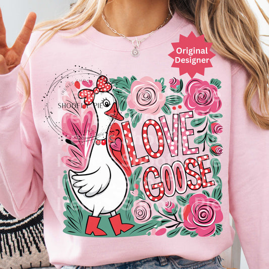 Valentine Goose Png - Coquette Valentine Love Goose Design PNG